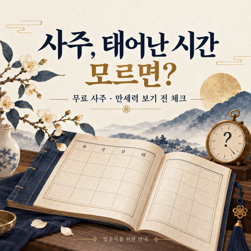 사주 태어난 시간 모르면? 무료 사주·만세력 보기 전 확인할 5가지