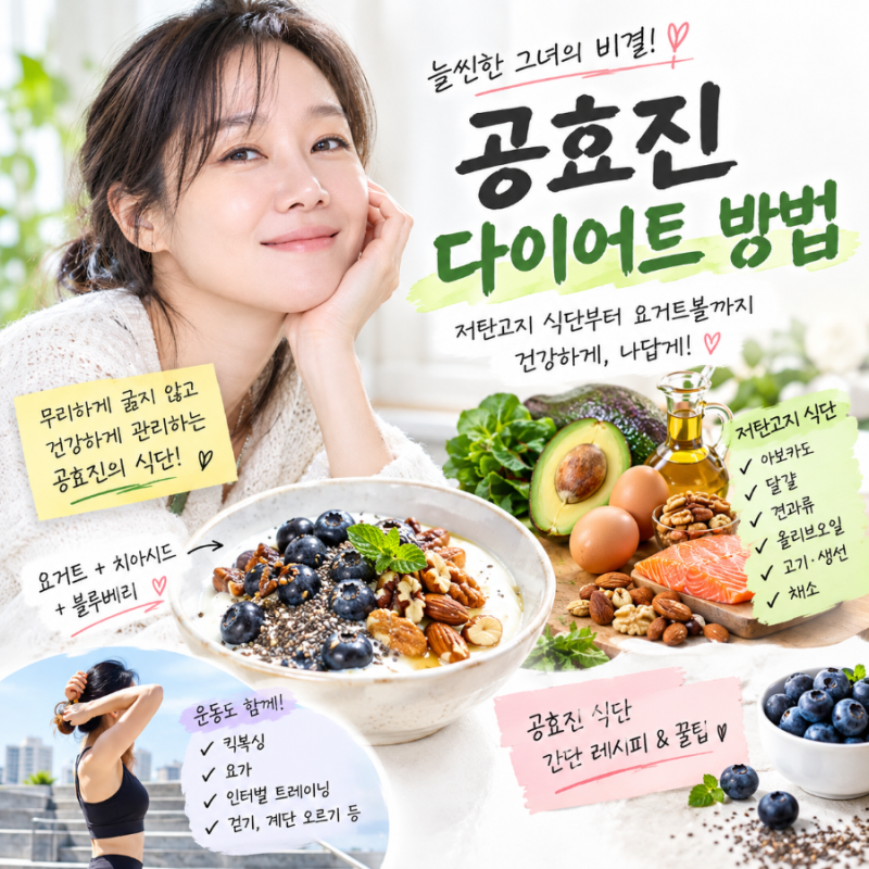 공효진 다이어트 방법｜무리하게 굶지 않고 건강하게 관리하는 식단