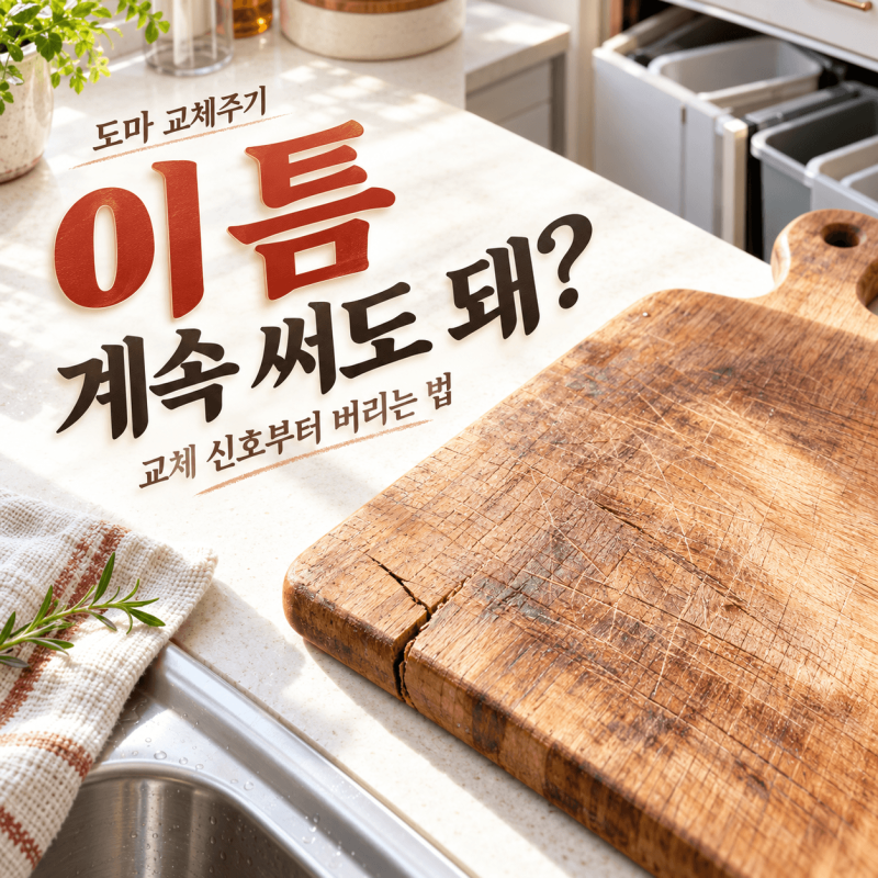 [도마 버리는 법] 도마 교체주기, 벌어짐·칼자국으로 보는 교체 기준과 처리 방법