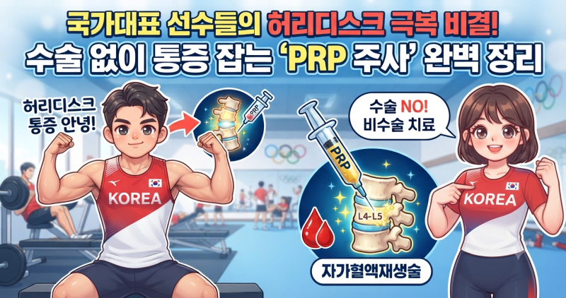 [허리디스크]국가대표 선수들의 허리디스크 극복 비결! 수술 없이 통증 잡는 'PRP 주사' 완벽 ....