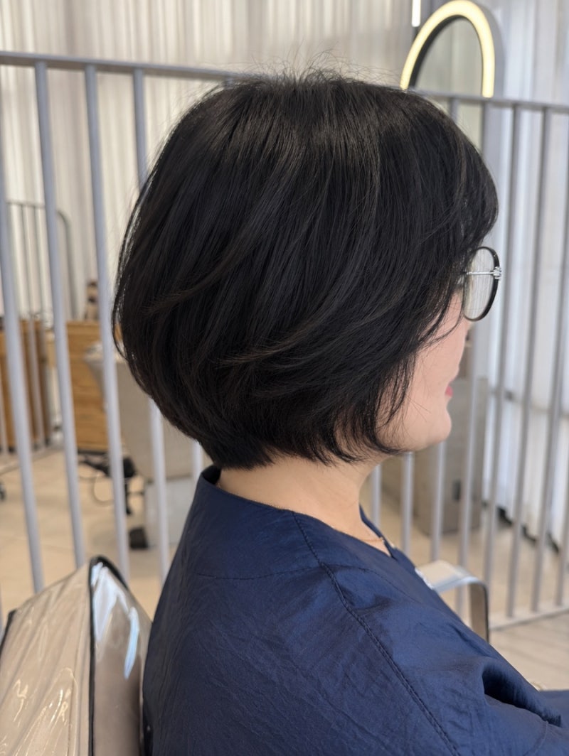 광주 중년 컷트단발, 무거운 단발에서 볼륨감 있는 보브단발