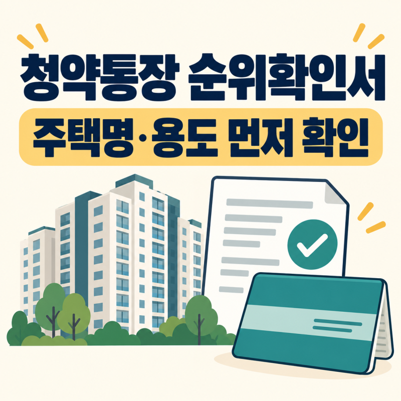 청약통장 순위확인서 발급방법, 주택명·용도부터 맞게 고르세요