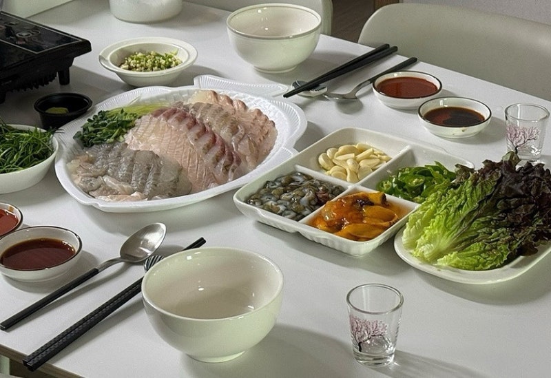 천안 농수산물도매시장 : 단골집 33번 남해수산에서 회 포장