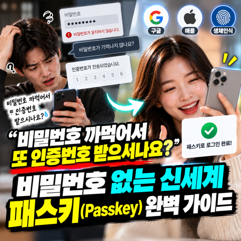 "비밀번호 까먹어서 또 인증번호 받으시나요?" 비밀번호 없는 신세계, 패스키(Passkey) 완벽 가....