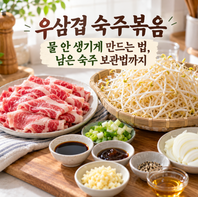 우삼겹 숙주볶음 물 안 생기게 만드는 법, 남은 숙주 보관법까지