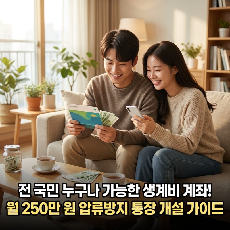 전 국민 누구나 가능한 생계비 계좌! 월 250만 원 압류방지 통장 개설 가이드