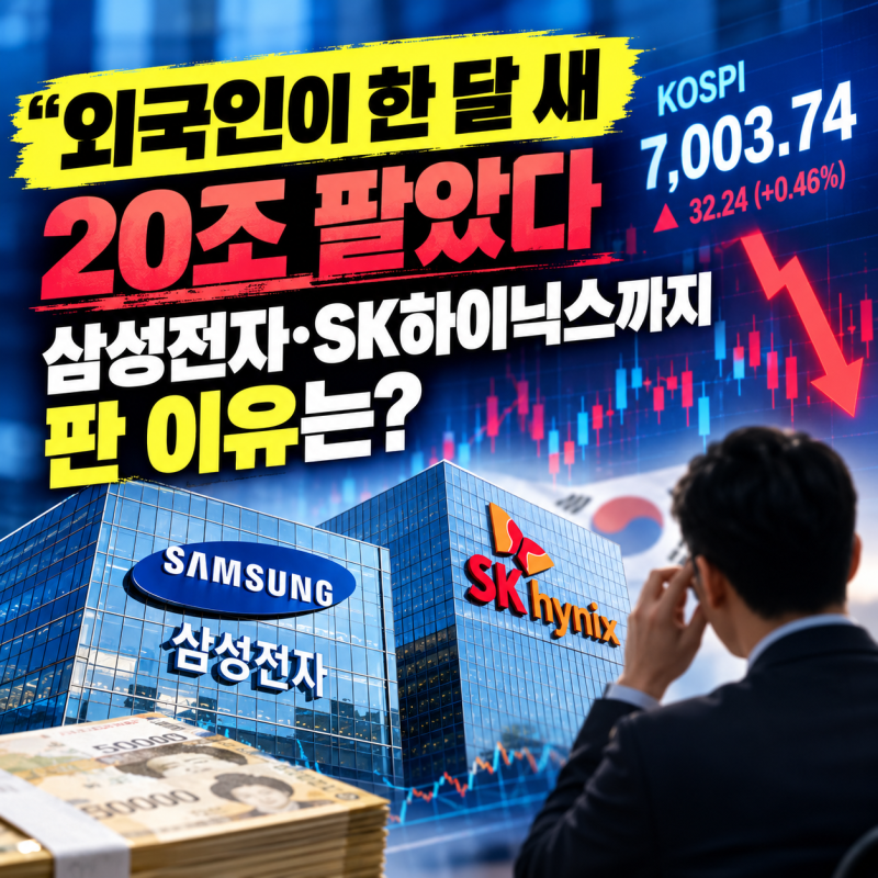 “외국인이 한 달 새 20조 팔았다” 삼성전자·SK하이닉스까지 판 이유는?