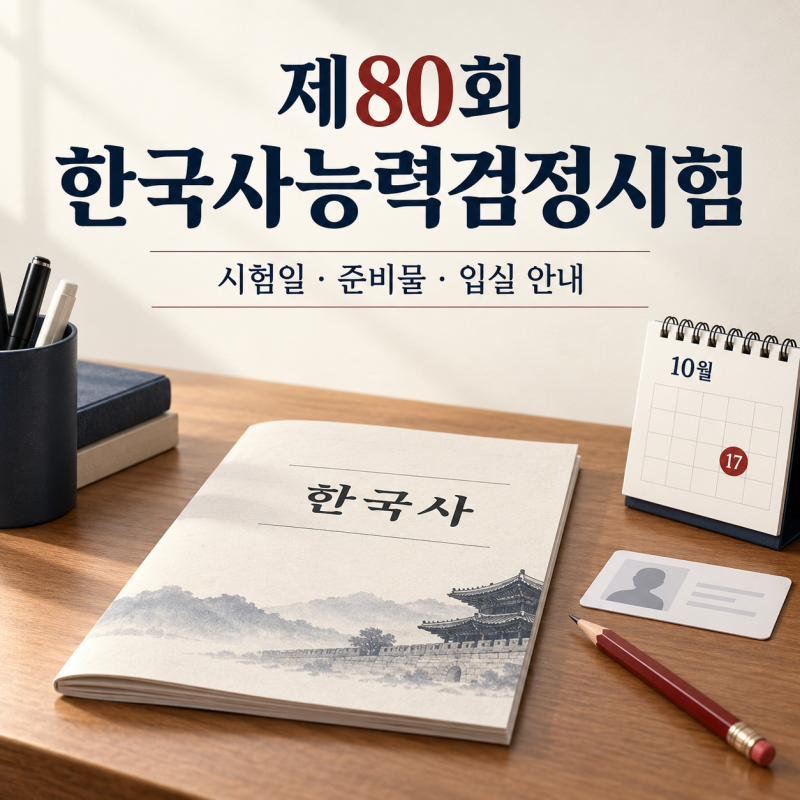 제80회 한국사능력검정시험 날짜·시험장 확인 방법