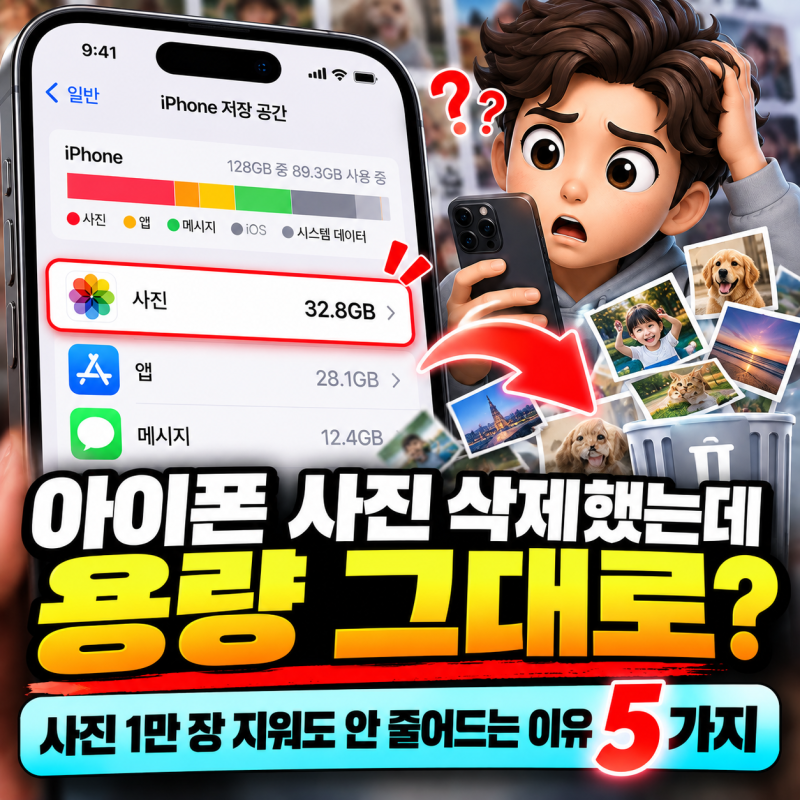 아이폰 사진 삭제했는데 용량 그대로? 사진 1만 장 지워도 안 줄어드는 이유 5가지