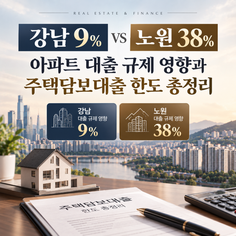 강남 9% vs 노원 38% 아파트 대출 규제 영향과 주택담보대출 한도 총정리