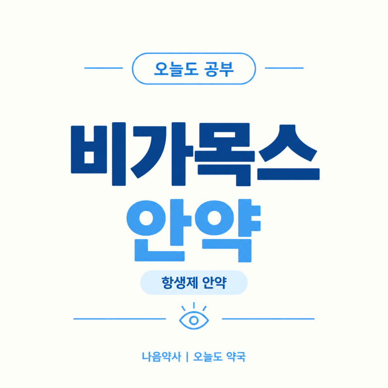 비가목스 점안액, 뭐에 쓰는 약? 크라비트·타리비드 안과 항생제 비교 약사 공부노트