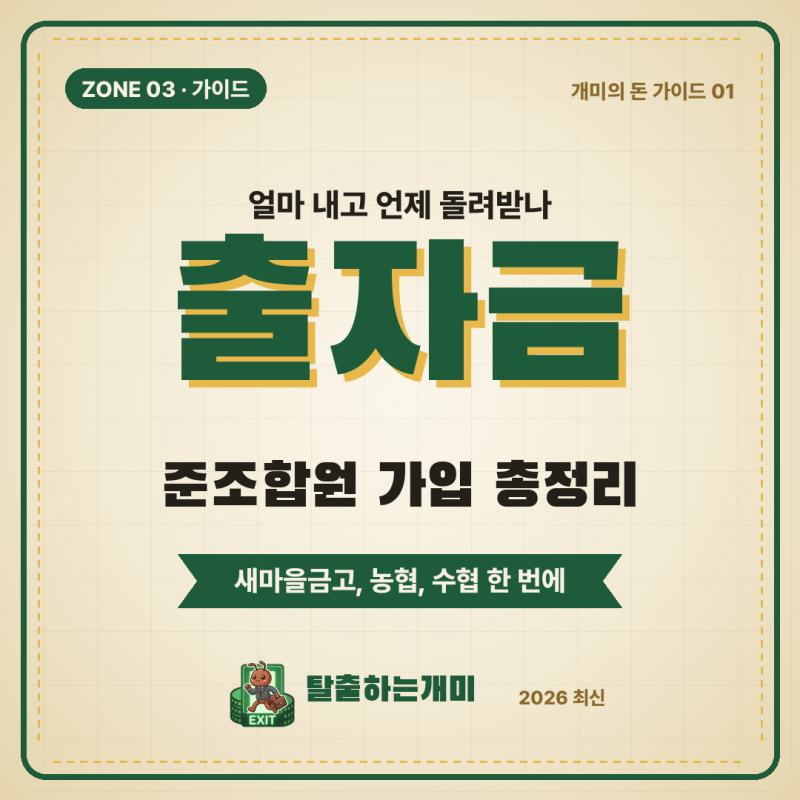 [재테크 기초] 특판 필수 조건! 농협·새마을금고 '준조합원' 가입 및 출자금 환급 총정리