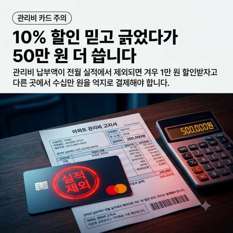 관리비 15만 원 냈는데 실적 0원? 아파트 관리비 할인 카드 전월실적 인정 TOP 3