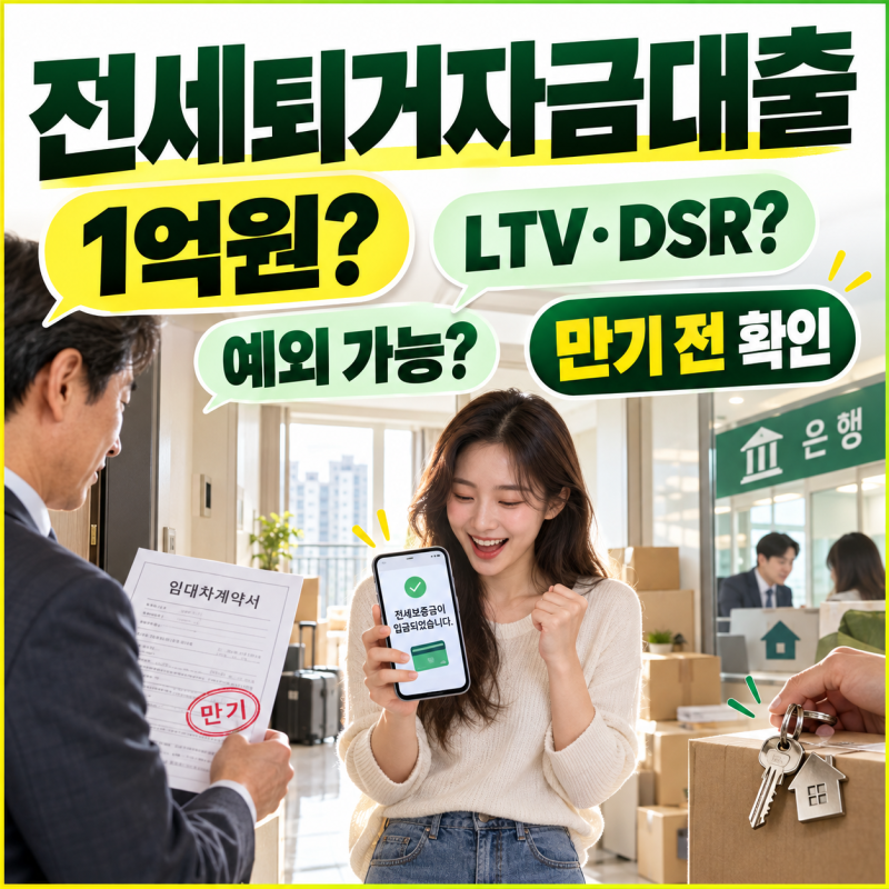 전세퇴거자금대출 조건과 한도 정확히 알기