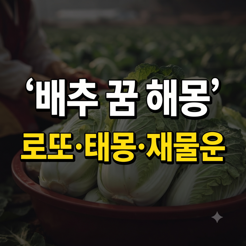 배추 꿈 해몽 30가지 정리: 배추 절이는·사는·받는 꿈과 태몽 재물운 풀이