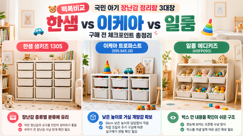 [팩폭비교] 국민 아기 장난감 정리함 3대장｜한샘 샘키즈 vs 이케아 트로파스트 vs 일룸 에디....