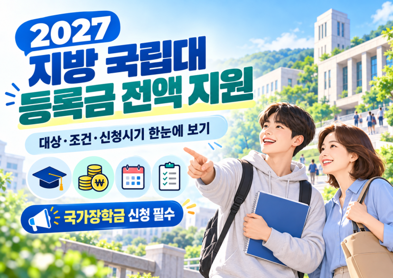 2027 지방 국립대 등록금 전액 지원 조건｜30개 대학·국가장학금 신청방법