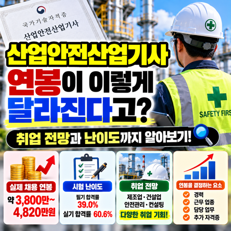 산업안전산업기사 연봉 이렇게 달라진다고? 취업 전망과 난이도까지 알아보기!