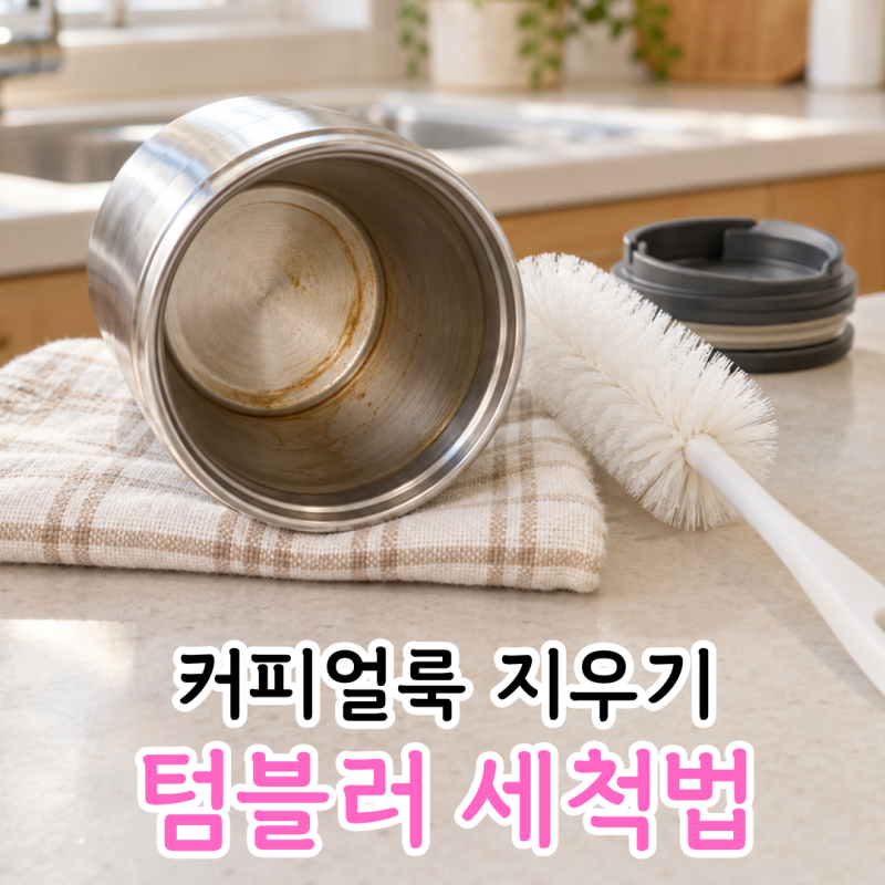 텀블러 세척 안쪽 내부 얼룩 말끔하게 씻어내는 방법