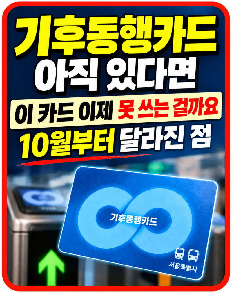 기후동행카드 아직 가지고 있다면 버리지 마세요 10월부터 달라진 점 확인