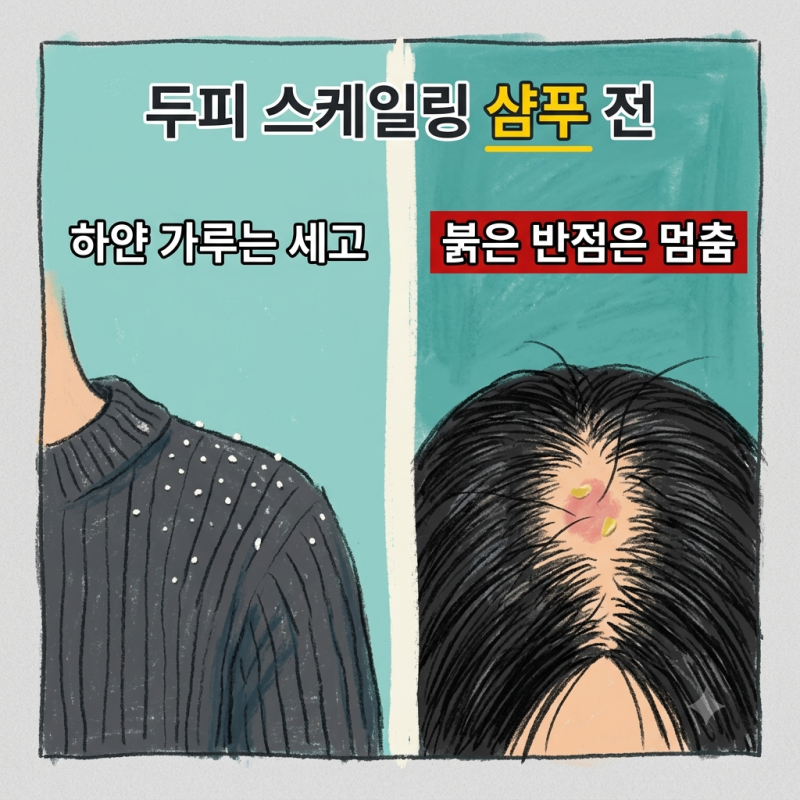 두피 스케일링 샴푸 사기 전 숫자 4개, 사흘 적고 두피 스케일링 주기 정해요
