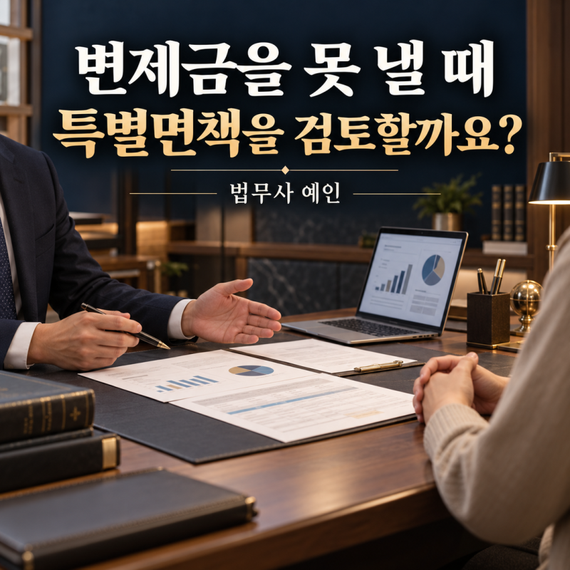 개인회생 변제금을 못 내면 특별면책을 받을 수 있나요? 세 요건을 확인하세요