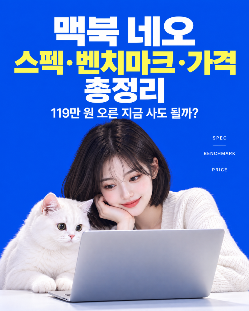 맥북 네오 스펙 벤치마크 가격 총정리!99»119만 원 오른 지금 사도 될까?