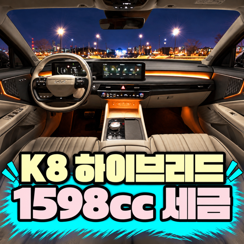 K8 하이브리드 자동차세 2026｜1598cc면 1년에 얼마 나오나