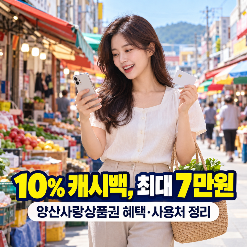 양산사랑상품권 혜택은? 10% 캐시백·월 70만원·사용처 정리
