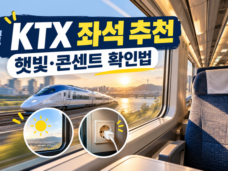 KTX 좌석 추천, 햇빛 피하는 자리와 콘센트 위치 확인법