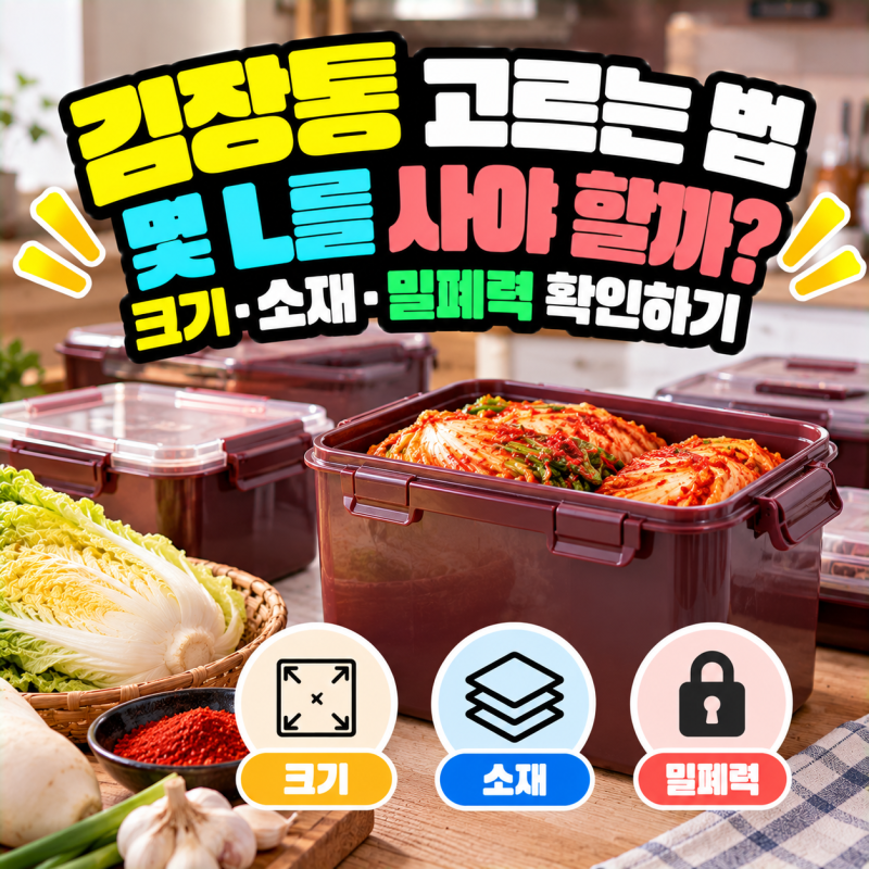 김장통 고르는 법, 몇 L를 사야 할까? 크기·소재·밀폐력 확인하기