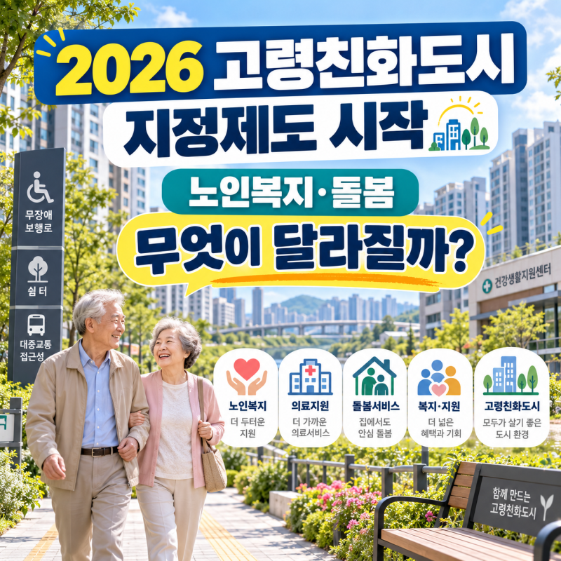 2026 고령친화도시 지정제도 시작 노인복지·돌봄 무엇이 달라질까?