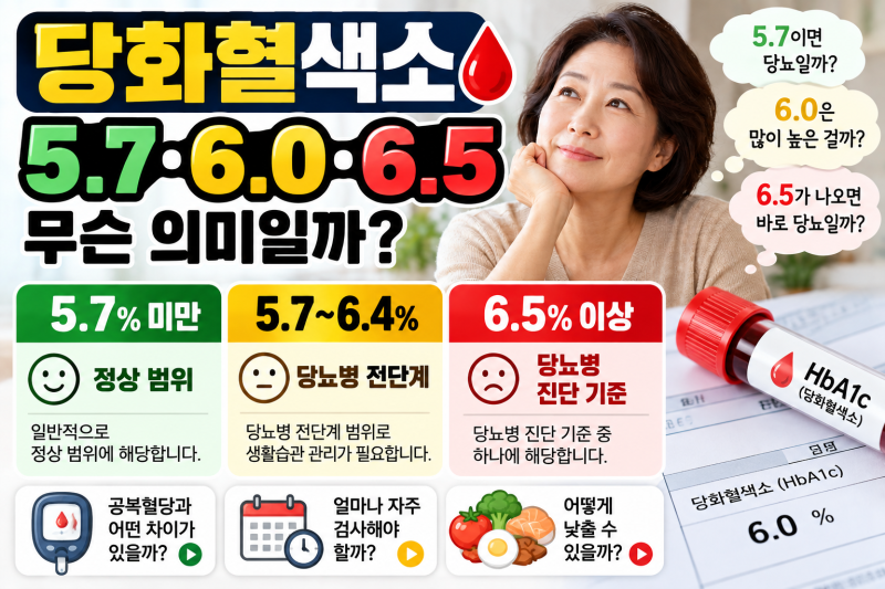 당화혈색소 5.7·6.0·6.5 의미｜몇부터 당뇨병일까?