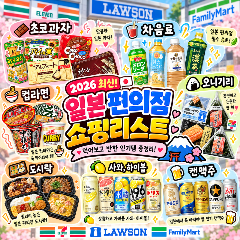 일본 편의점 쇼핑리스트, 추천템부터 오니기리·하이볼·컵라면까지 총정리했어요