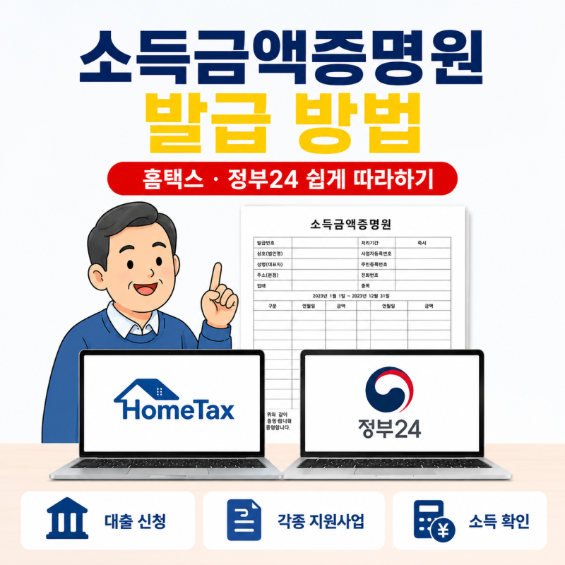 소득금액증명원 발급 방법｜홈택스에서 5분 만에 확인하는 방법