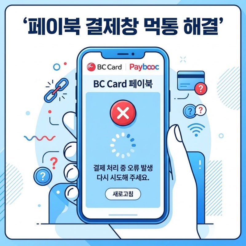 갑자기 멈춘 비씨카드 페이북 결제창 먹통, 흰 화면 오류 원인과 대처
