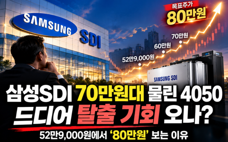 삼성SDI 70만원대 물린 4050, 드디어 탈출 기회 오나? 52만9000원에서 ‘80만원’ 보는 이유