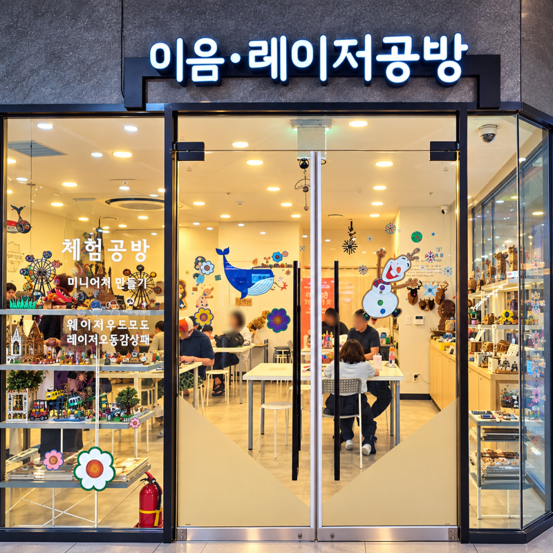 [아이와 만들기 좋은 곳]홍천 비발디파크 비바플렉스몰 이음레이저공방 우드 미니어처 만들....