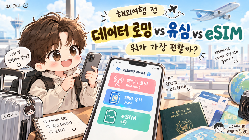 해외여행 전 데이터 로밍 vs 유심 vs eSIM, 뭐가 가장 편할까?