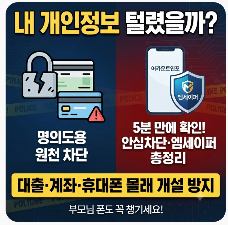 내 개인정보 털렸을까? 5분 만에 확인하고 명의도용 원천 차단하는 법 총정리 (안심차단·엠....