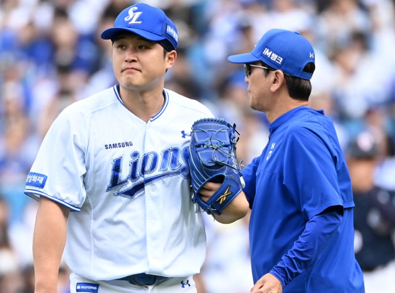 [속보] "3.1이닝 4실점 조기 강판 당한 삼성 선발 투수, 삼성라이온즈 최원태, 코디 폰태 모드....