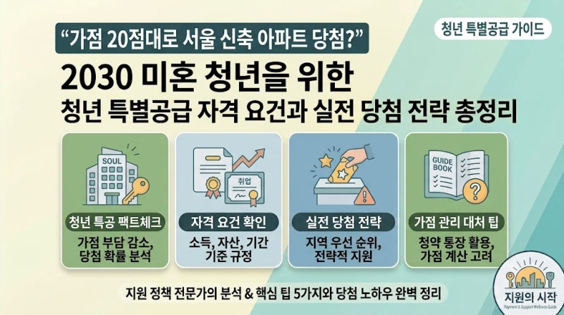 "가점 20점대로 서울 신축 아파트 당첨?" 2030 미혼 청년을 위한 청년 특별공급 자격 요건과 실....