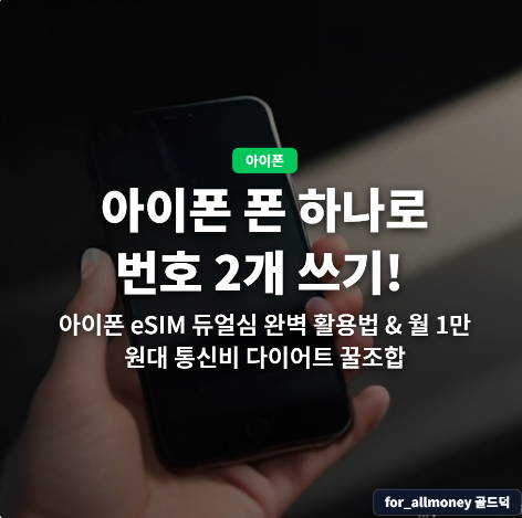 폰 하나로 번호 2개 쓰기! 아이폰 eSIM 듀얼심 완벽 활용법 & 월 1만 원대 통신비 다이어트 꿀조....