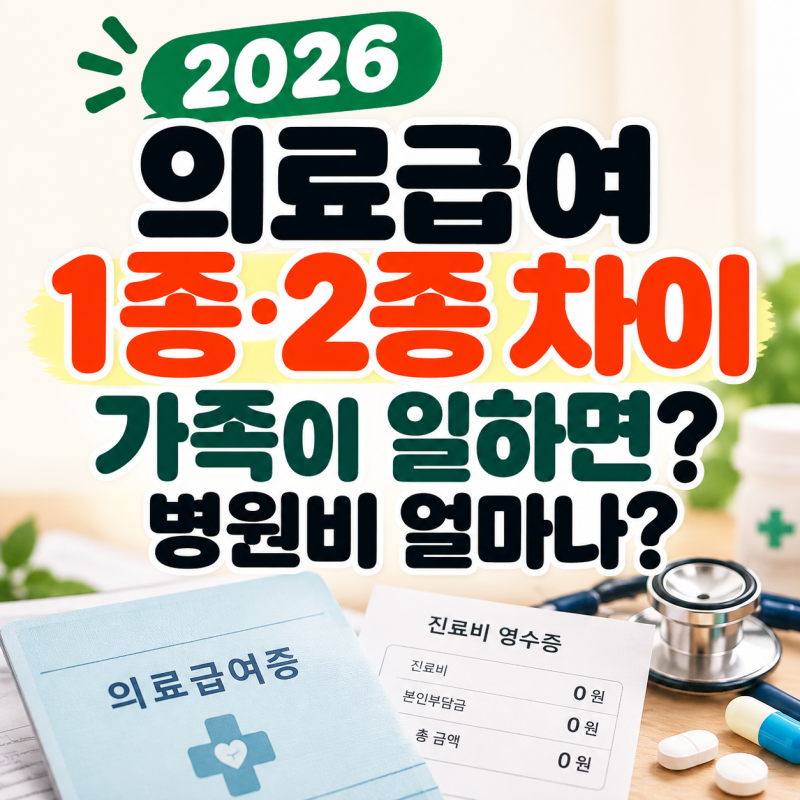 2026 의료급여 1종 2종 기준｜가족 중 한 명 일하면 2종일까?
