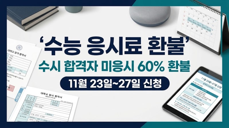 수시 합격으로 수능 안 보면 응시료 돌려받을까? 2027 수능 환불 조건 총정리