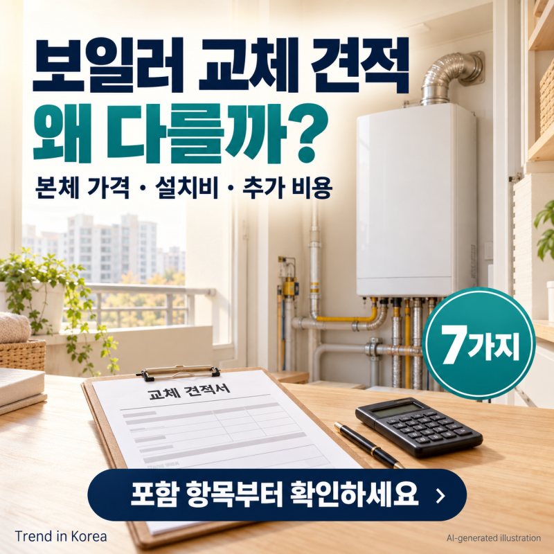 보일러 교체 견적, 왜 다를까?｜본체 가격·설치비·추가 비용 확인할 7가지
