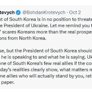 우크라이나 전직 장교, 이재명 대통령 향해 "젤렌스키 위협할 위치 아니다" 주장… 국내 네티....