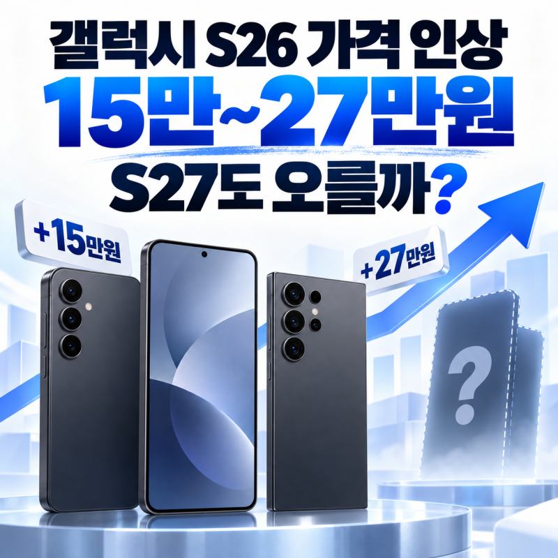 갤럭시 S26 가격 15만~27만원 인상, 갤럭시 S27 가격도 오를까?