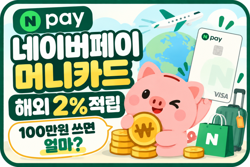 네이버페이 머니카드 혜택｜해외 100만원 쓰면 실제 얼마 적립될까?