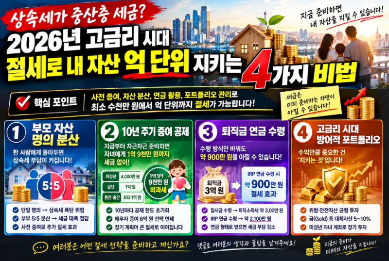 부모님 자산 명의 잘못 나누면 세금만 몇 배? 상속·증여세 폭탄 피하는 방